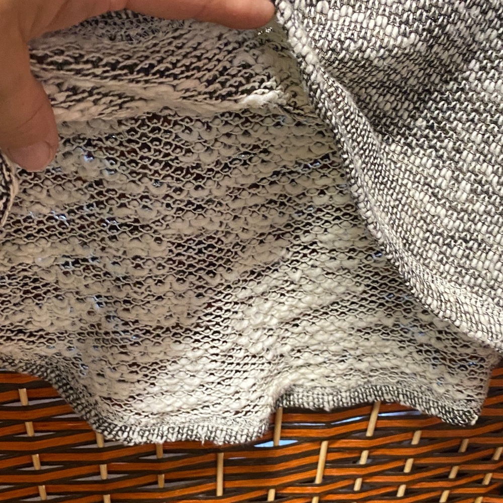 Dressbarn Size L Grey, black and White Knit Sweater with studded accent - Picture 5 of 7